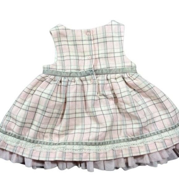 Koala Kids 18M Plaid Dress Baby Pink Gray Checkered Sleeveless Tulle Layer - Picture 5 of 12